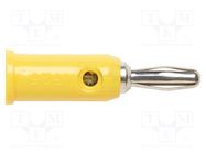 Connector: 4mm banana; plug; 5A; 5kV; yellow; Max.wire diam: 3mm POMONA