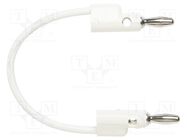 Plug; 4mm banana; 5A; 5kV; white; Max.wire diam: 3mm; on cable; 1325 POMONA