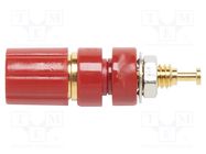 Connector: 2,6mm banana; socket; 5A; 1.5kV; red; on panel; 2382 POMONA