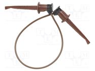 Test lead; 60VDC; 30VAC; 5A; clip-on hook probe,both sides; brown POMONA