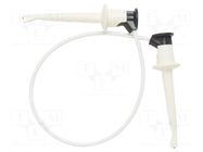 Test lead; 60VDC; 30VAC; 5A; clip-on hook probe,both sides; white POMONA