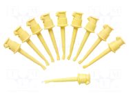 Clip-on probe; hook type; 5A; 60VDC; yellow; 2.29mm; 30VAC; 10pcs. POMONA