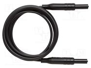 Test lead; 10A; banana plug 4mm,both sides; insulated; black POMONA