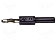 Connector: 4mm banana; adapter; 10A; 70VDC; black; non-insulated POMONA