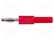 Connector: 4mm banana; adapter; 10A; 70VDC; red; non-insulated POMONA