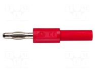 Connector: 4mm banana; adapter; 10A; 70VDC; red; non-insulated POMONA