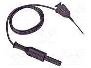 Test lead; 70VDC; 33VAC; 1A; clip-on hook probe,banana plug 4mm 