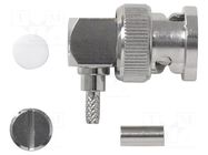 Connector: BNC; soldered,crimped; male; 50Ω; angled 90° POMONA