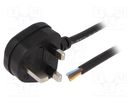 Cable; 3x1mm2; BS 1363 (G) plug,wires; PVC; 5m; black; 13A LIAN DUNG