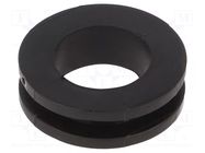 Grommet; Ømount.hole: 18mm; Øhole: 14mm; PVC; black; -30÷60°C HELLERMANNTYTON