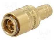 Quick connection coupling; straight,with valve; max.15bar PNEUMAT
