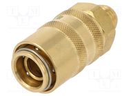 Quick connection coupling; straight; max.15bar; brass; Seal: FPM PNEUMAT