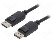 Cable; DisplayPort plug,both sides; DisplayPort 1.2; 0.5m; black QOLTEC