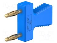 Connector: 2mm banana; stackable safety shunt; blue; 10A; 30.4mm STÄUBLI