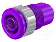 Socket; 4mm banana; 24A; 1kV; Cutout: Ø12.2mm; violet; insulated STÄUBLI