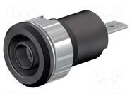 Connector: 4mm banana; socket; 24A; 1kV; Cutout: Ø12.2mm; black STÄUBLI