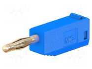 Connector: 2mm banana; plug; 10A; 30VAC; 60VDC; blue; gold-plated STÄUBLI