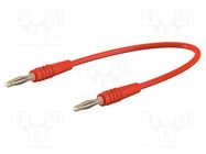 Test lead; 60VDC; 30VAC; 10A; banana plug 2mm,both sides; red 