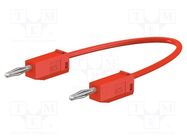 Test lead; 60VDC; 30VAC; 10A; banana plug 2mm,both sides; red 