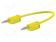 Test lead; 60VDC; 30VAC; 10A; banana plug 2mm,both sides; yellow 