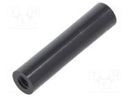 Spacer sleeve; cylindrical; polyamide; M4; L: 35mm; Øout: 8mm; black 