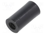 Spacer sleeve; cylindrical; polyamide; M4; L: 15mm; Øout: 8mm; black DREMEC