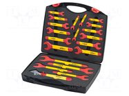 Wrench-set; insulated,spanner; steel; 1kVAC; 20pcs. WIHA