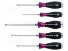 Kit: screwdrivers; for impact,assisted with a key; MicroFinish® WIHA