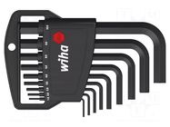 Wrench-set; hex key; Chrom-vanadium steel; Plating: black finish WIHA