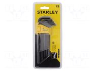 Wrench-set; hex key; Plating: black finish; 12pcs. STANLEY