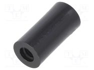 Spacer sleeve; cylindrical; polyamide; M4; L: 16mm; Øout: 8mm; black DREMEC