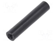 Spacer sleeve; cylindrical; polyamide; M3; L: 30mm; Øout: 6mm; black DREMEC