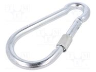 Carabiner; steel; for rope; L: 160mm; zinc; 13mm; with protection DROMET