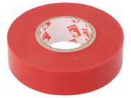 Tape: electrical insulating; W: 19mm; L: 25m; Thk: 0.15mm; red; 170% SCAPA