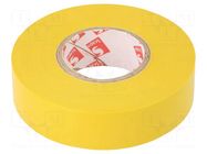 Tape: electrical insulating; W: 19mm; L: 25m; Thk: 0.15mm; yellow SCAPA