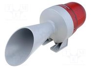 Signaller: lighting-sound; 230VAC; horn,flashing light; red; IP65 WERMA