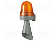 Signaller: lighting-sound; 24VDC; horn,flashing light; orange WERMA