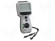 Meter: reflectometer; LCD; Detection: place of cable failure 