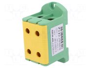 Splice terminal: rail; 220A; 800V; screw terminal; yellow-green POKÓJ