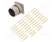 Connector: M23; socket; PIN: 17; male; crimped; straight; IP67; 9A AMPHENOL
