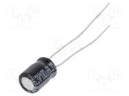 Capacitor: electrolytic; THT; 100uF; 6.3VDC; Ø5x7mm; Pitch: 2.5mm PANASONIC