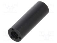 Spacer sleeve; cylindrical; polyamide; M2; L: 12mm; Øout: 4mm; black DREMEC