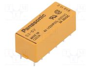 Relay: electromagnetic; (SPST-NO + SPST-NC) x2; Ucoil: 5VDC; 130Ω PANASONIC