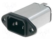 Connector: AC supply; socket; male; 10A; 250VAC; IEC 60320; C14 (E) SCHURTER