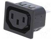 Connector: AC supply; socket; female; 10A; 250VAC; C13 (F) SCHURTER