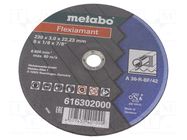 Cutting wheel; Ø: 230mm; Disc thick: 3mm; steel; 22.2mm METABO