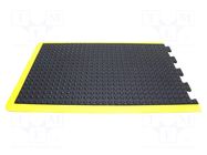 Anti fatigue mat; Width: 0.6m; L: 0.9m; rubber; black; Bubblemat COBA EUROPE