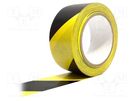 Tape: warning; yellow-black; L: 33m; W: 50mm; self-adhesive; vinyl COBA EUROPE