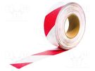 Tape: warning; white-red; L: 18.3m; W: 50mm; antislip,self-adhesive COBA EUROPE