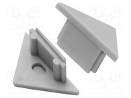 Cap for LED profiles; grey; 2pcs; ABS; TRIO10 TOPMET